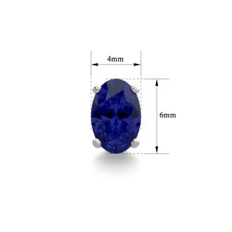 1 Carat Oval Shape Sapphire Stud Earrings In Sterling Silver. Sapphire Is The #1 Most Popular Gemstone!