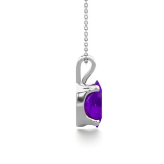 1/2 Carat Oval Shape Amethyst Necklace In Sterling Silver, 18 Inches
