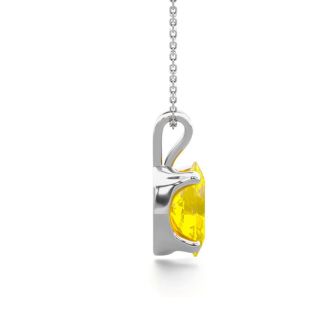 1/2 Carat Oval Shape Citrine Necklace In Sterling Silver, 18 Inches