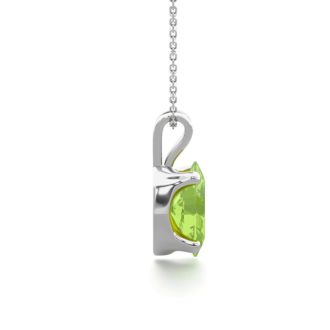 1/2 Carat Oval Shape Peridot Necklace In Sterling Silver, 18 Inches
