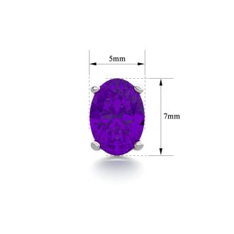 1 1/2 Carat Oval Shape Amethyst Stud Earrings In Sterling Silver