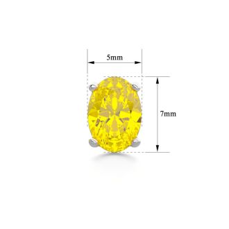 1 1/2 Carat Oval Shape Citrine Stud Earrings In Sterling Silver
