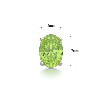 1 3/4 Carat Oval Shape Peridot Stud Earrings In Sterling Silver
