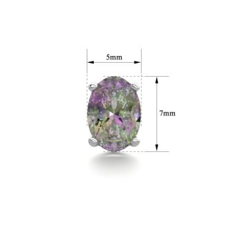 2 Carat Oval Shape Mystic Topaz Stud Earrings In Sterling Silver
