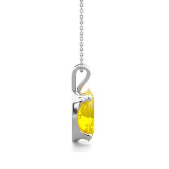 3/4 Carat Oval Shape Citrine Necklace In Sterling Silver, 18 Inches
