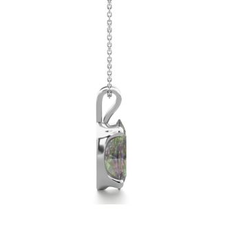 1 Carat Oval Shape Mystic Topaz Necklace In Sterling Silver, 18 Inches