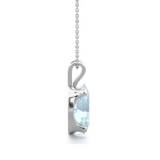 Aquamarine Necklace: Aquamarine Jewelry: 3/4 Carat Oval Shape Aquamarine Necklace In Sterling Silver, 18 Inches