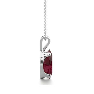 Garnet Necklace: Garnet Jewelry: 1 Carat Oval Shape Garnet Necklace In Sterling Silver, 18 Inches