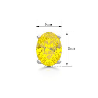 2 Carat Oval Shape Citrine Stud Earrings In Sterling Silver
