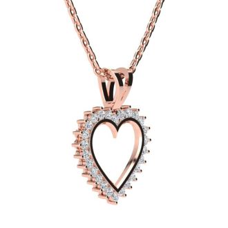 1/2ct Diamond Heart Pendant in Rose Gold. Perfect Update Of The Ultimate Classic Heart!
