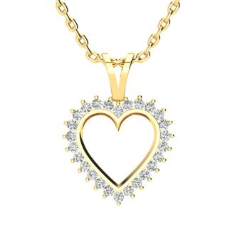 1/2ct Diamond Heart Pendant in Yellow Gold
