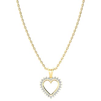 1/2ct Diamond Heart Pendant in Yellow Gold

