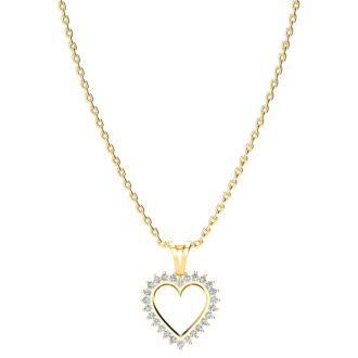 1/2ct Diamond Heart Pendant in Yellow Gold
