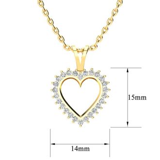 1/2ct Diamond Heart Pendant in Yellow Gold
