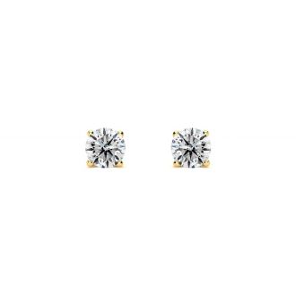 1/4 Carat Colorless Diamond Stud Earrings In 14 Karat Yellow Gold