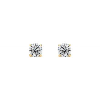 1/4 Carat Colorless Diamond Stud Earrings In 14 Karat Yellow Gold