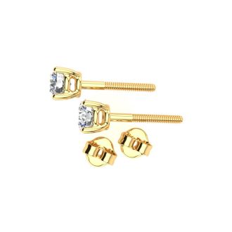1/4 Carat Colorless Diamond Stud Earrings In 14 Karat Yellow Gold
