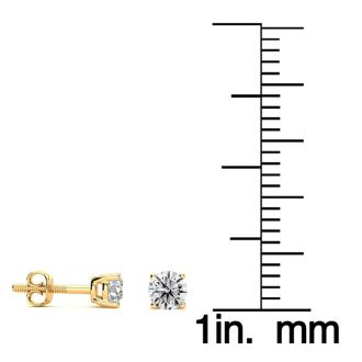 1/4 Carat Colorless Diamond Stud Earrings In 14 Karat Yellow Gold