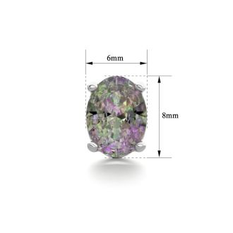 3 Carat Oval Shape Mystic Topaz Stud Earrings In Sterling Silver
