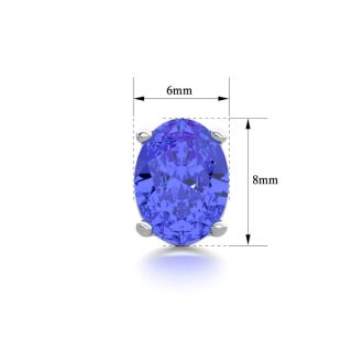 2 1/2 Carat Oval Shape Tanzanite Stud Earrings In Sterling Silver
