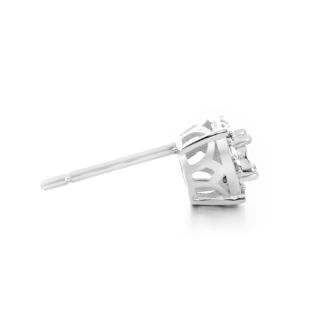 1/10 Carat Diamond Halo Earrings in Sterling Silver