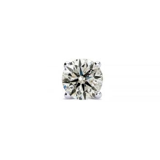 1/3 Carat Single Diamond Stud Earring In 14 Karat White Gold