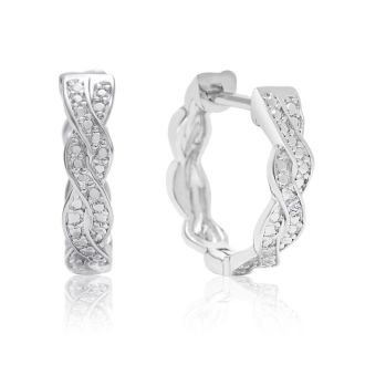 Diamond Swirl Hoop Earrings 