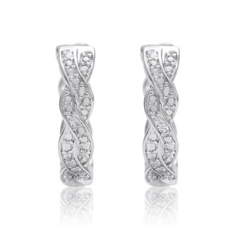 Diamond Swirl Hoop Earrings 