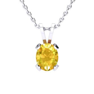 3 Carat Oval Shape Citrine Necklace and Earring Set In Sterling Silver
