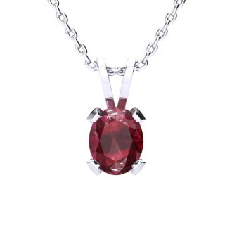 3 Carat Oval Shape Ruby Necklace and Earring Set In Sterling Silver