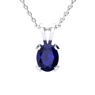 3 Carat Oval Shape Sapphire Necklace and Earring Set In Sterling Silver