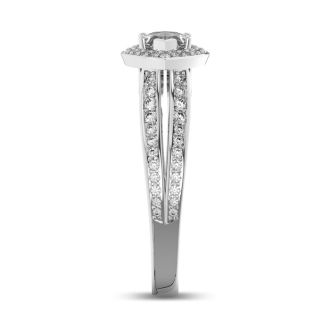 1 Carat Marquise Shape Antique Halo Diamond Engagement Ring In 14 Karat White Gold