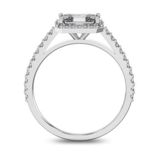 1 1/3 Carat Halo Diamond Engagement Ring in 14 Karat White Gold