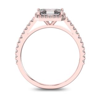 1 1/3 Carat Halo Diamond Engagement Ring in 14 Karat Rose Gold