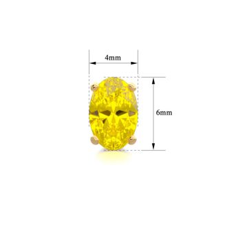 1 Carat Oval Shape Citrine Stud Earrings In 14K Yellow Gold Over Sterling Silver