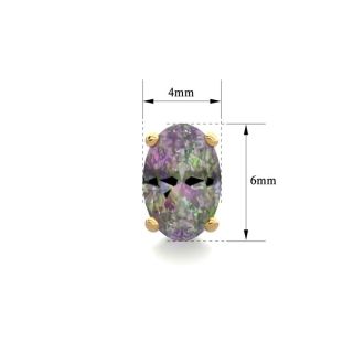 1 Carat Oval Shape Mystic Topaz Stud Earrings In 14K Yellow Gold Over Sterling Silver