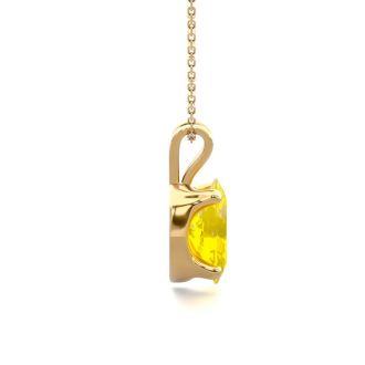 1/2 Carat Oval Shape Citrine Necklace In 14K Yellow Gold Over Sterling Silver, 18 Inches
