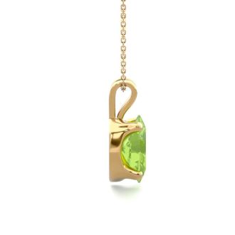 1/2 Carat Oval Shape Peridot Necklace In 14K Yellow Gold Over Sterling Silver, 18 Inches