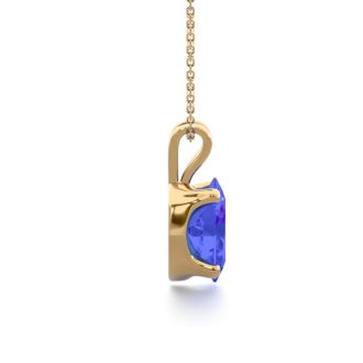 1/2 Carat Oval Shape Tanzanite Necklace In 14K Yellow Gold Over Sterling Silver, 18 Inches