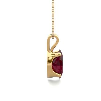 Garnet Necklace: Garnet Jewelry: 1/2 Carat Oval Shape Garnet Necklace In 14K Yellow Gold Over Sterling Silver, 18 Inches