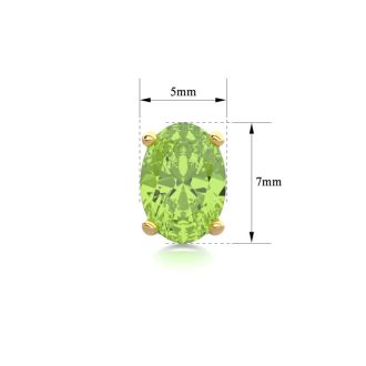 1 3/4 Carat Oval Shape Peridot Stud Earrings In 14K Yellow Gold Over Sterling Silver