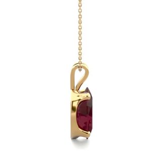 Garnet Necklace: Garnet Jewelry: 1 Carat Oval Shape Garnet Necklace In 14K Yellow Gold Over Sterling Silver, 18 Inches