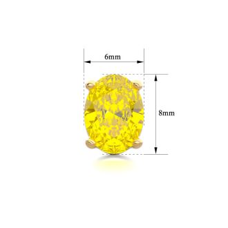 2 Carat Oval Shape Citrine Stud Earrings In 14K Yellow Gold Over Sterling Silver