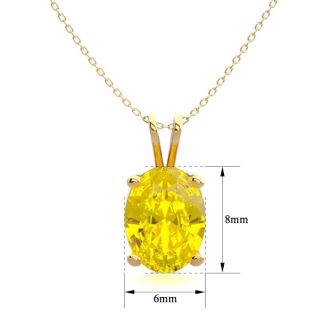 1 Carat Oval Shape Citrine Necklace In 14K Yellow Gold Over Sterling Silver, 18 Inches