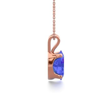1/2 Carat Oval Shape Tanzanite Necklace In 14K Rose Gold Over Sterling Silver, 18 Inches