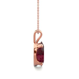 Garnet Necklace: Garnet Jewelry: 1 Carat Oval Shape Garnet Necklace In 14K Rose Gold Over Sterling Silver, 18 Inches