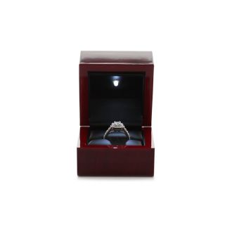 Cherry Wood Ring Box With Overhead Light