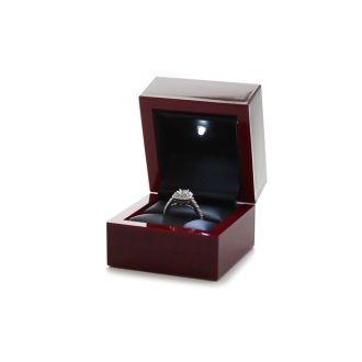 Cherry Wood Ring Box With Overhead Light
