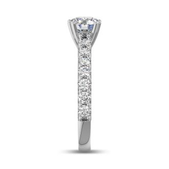 1 1/2 Carat Round Shape Double Prong Set Engagement Ring In 14 Karat White Gold