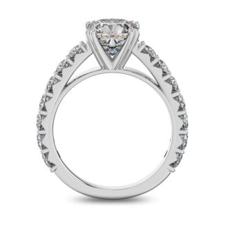 4 1/2 Carat Round Shape Double Prong Set Engagement Ring In 14 Karat White Gold